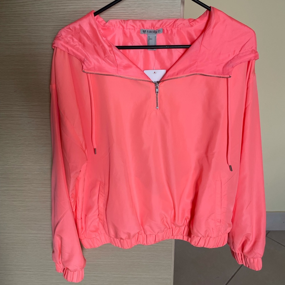 Forever 21 Neon Coral Windbreaker